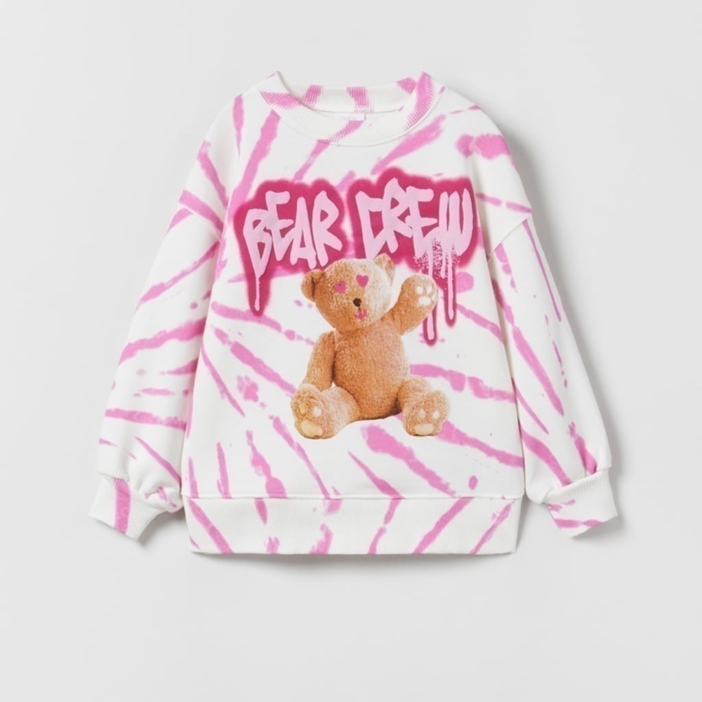 Zara Tie Dye Bear Sweatshirt